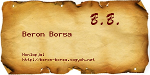 Beron Borsa névjegykártya